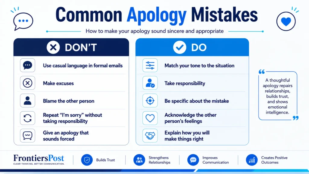Common apology mistakes with dos and don'ts for sincere apologies