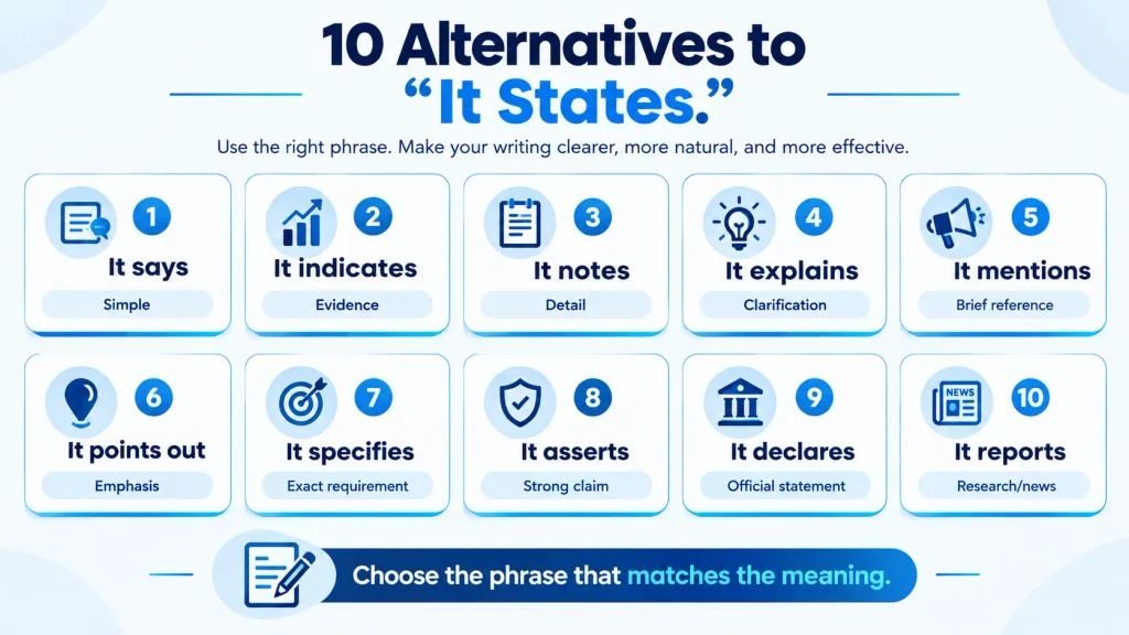 Ten alternatives to it states for academic and professional writing