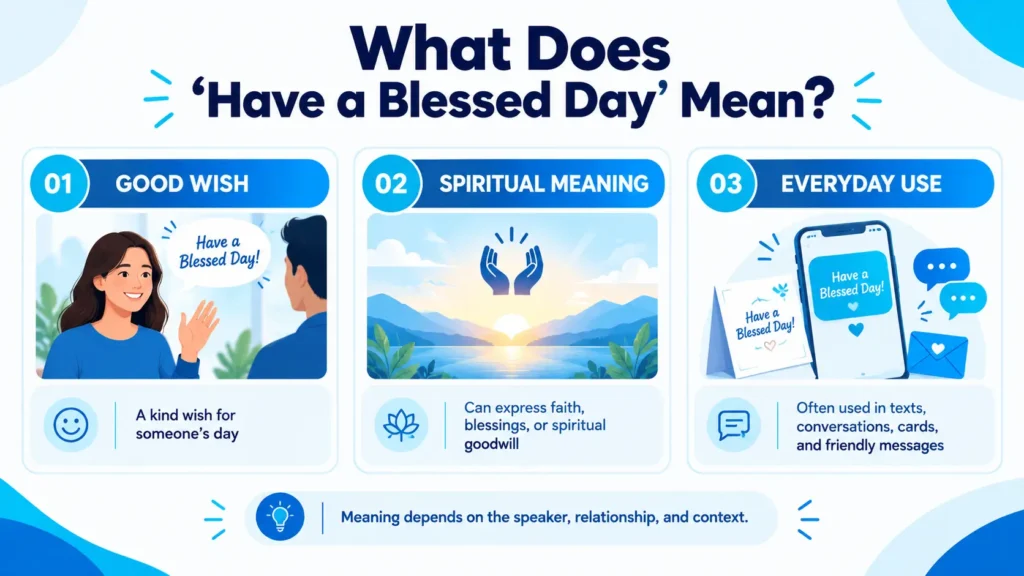 Meaning of have a blessed day and how the phrase expresses warmth, goodwill, and spiritual encouragement