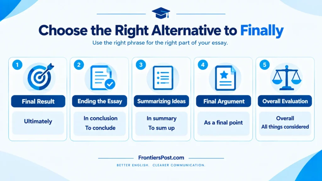 guide to choosing the right alternative to finally in an essay