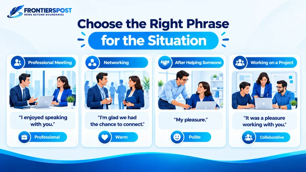 Choosing the right phrase instead of it was a pleasure