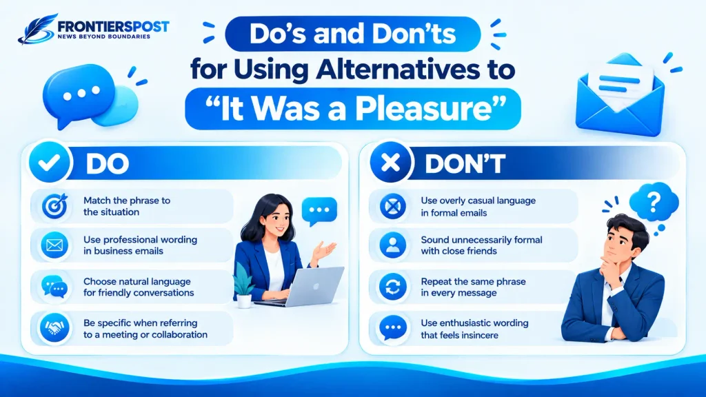 Dos and don'ts for using alternatives to it was a pleasure