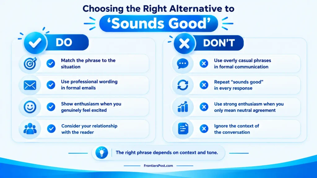 Dos and don'ts for choosing alternatives to sounds good