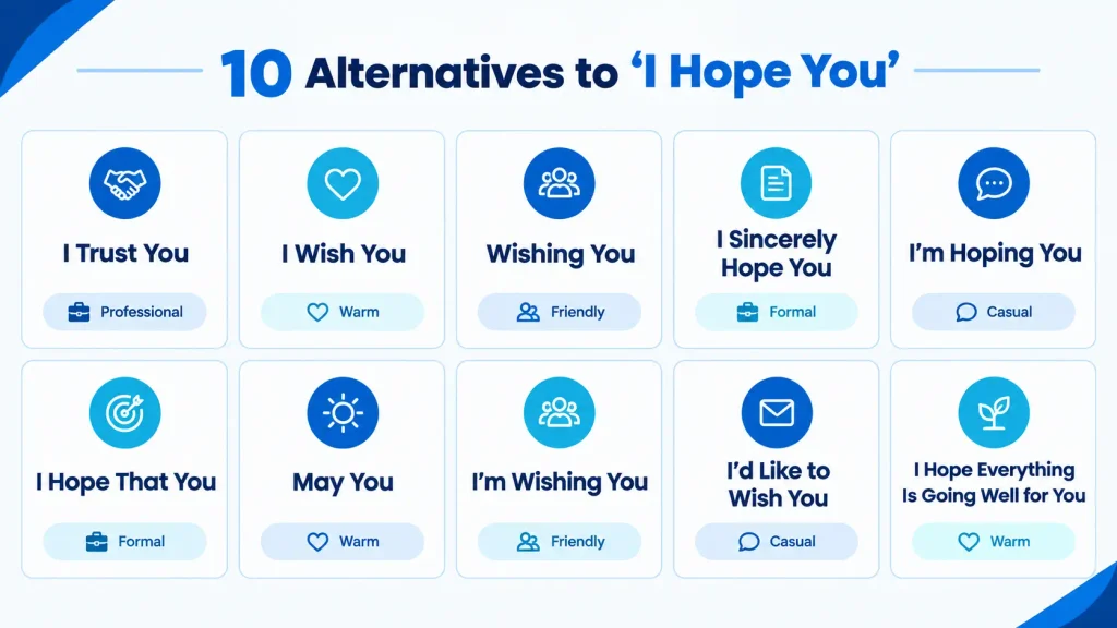 10 natural alternatives to I hope you with different tones and uses