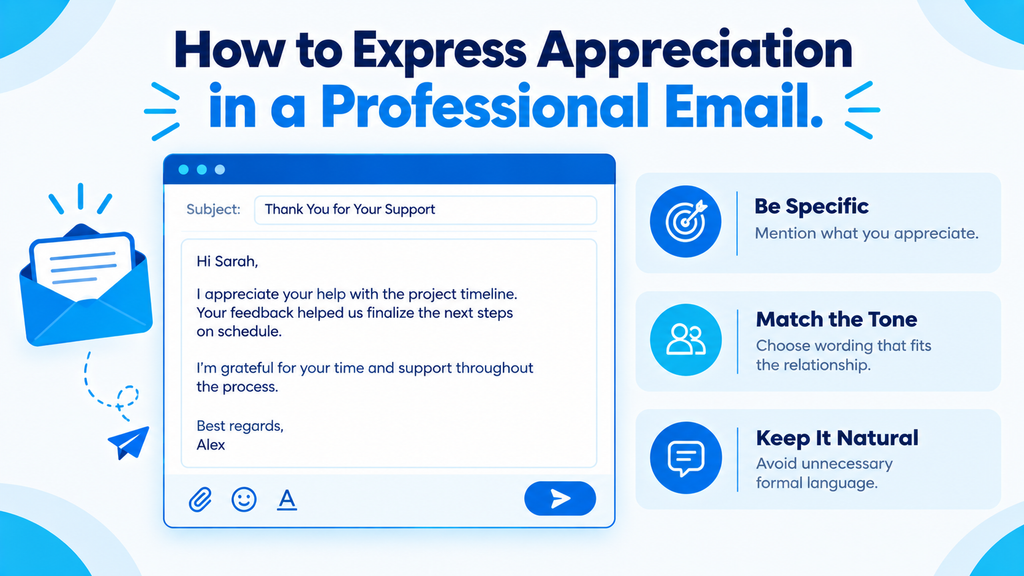 Example of a professional email expressing appreciation and gratitude